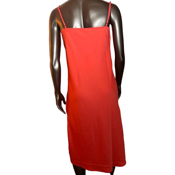 NWT Square Neckline Adjustable Spaghetti Strap Midi Dress with Slits - Picture 2 of 6